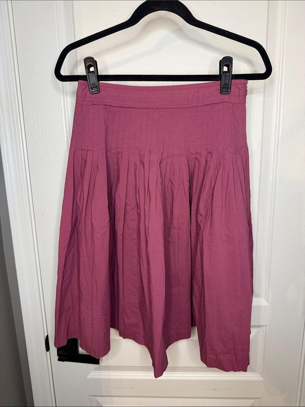 Theory Mauve-Pink Full A-Line Gathered Skirt 100% Cotton